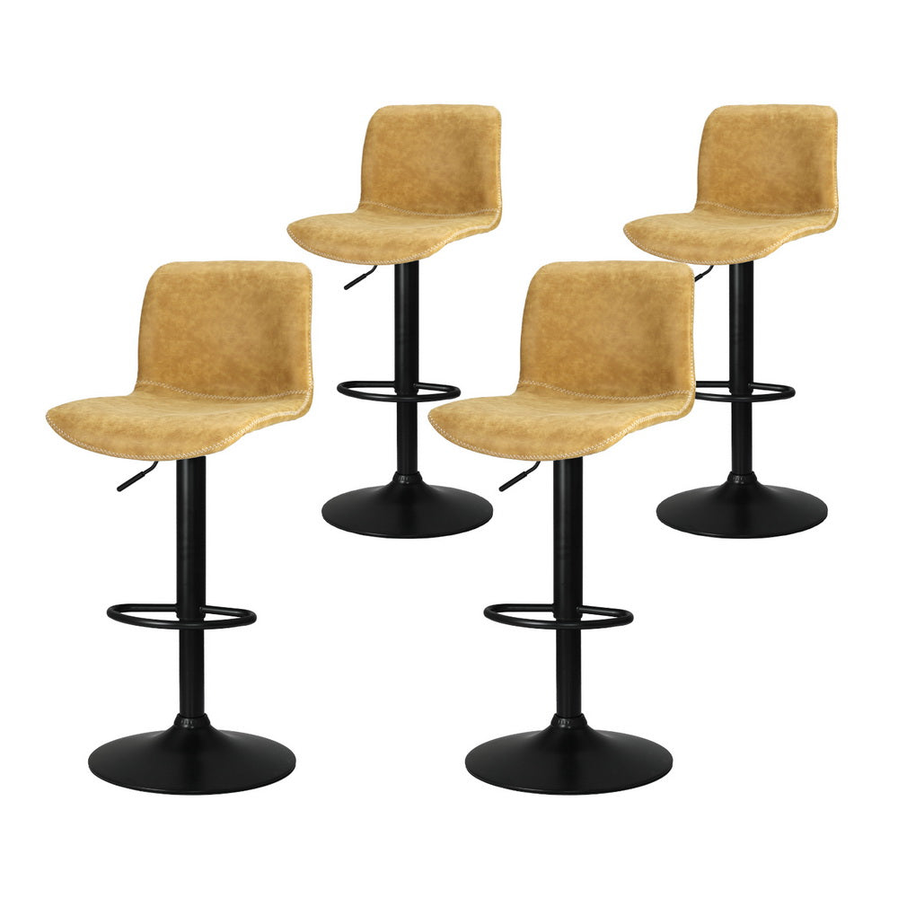 Levi Bar Stool Swivel Adjustable (Set of 4) Brown