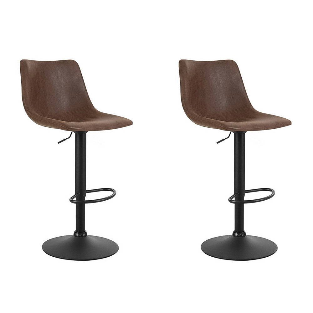 Rex Bar Stool Swivel Adjustable (Set of 2) Brown