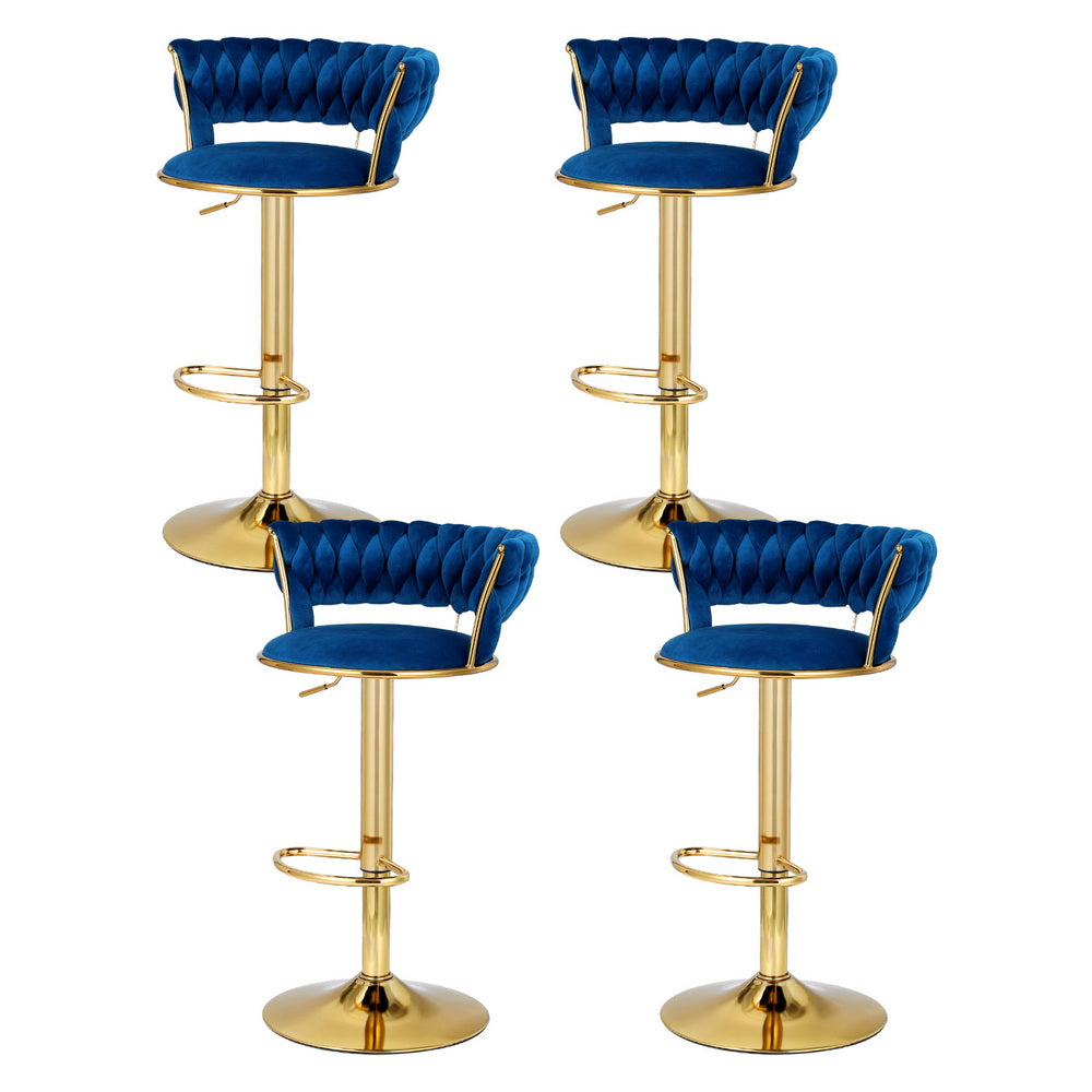 Lyle Velvet Bar Stool Adjustable (Set of 4)