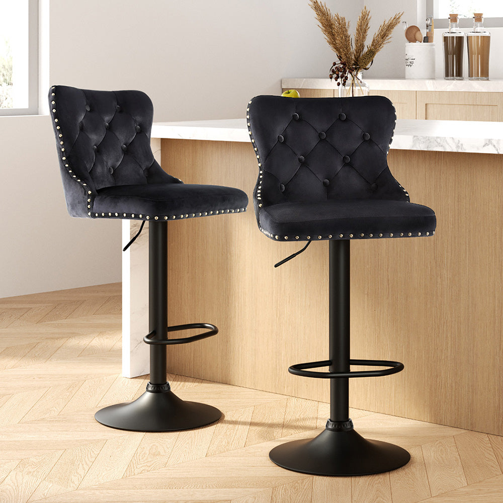 Ike Velvet Counter Stool Adjustable (Set of 2)