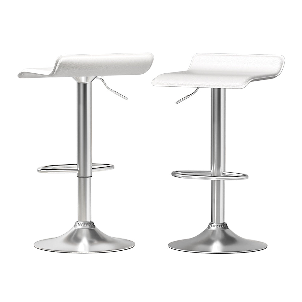 Jazz Leather Bar Stool (Set of 2) White