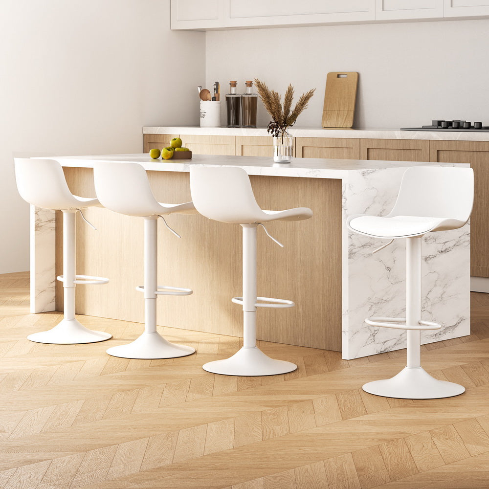 Tully Leather Dining Chair Swivel Adjustable (Set of 4) White