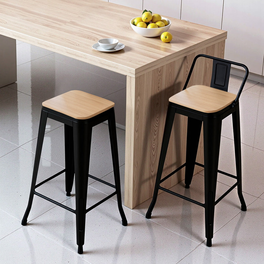 Wyatt Metal Counter Stool (Set of 2) Black