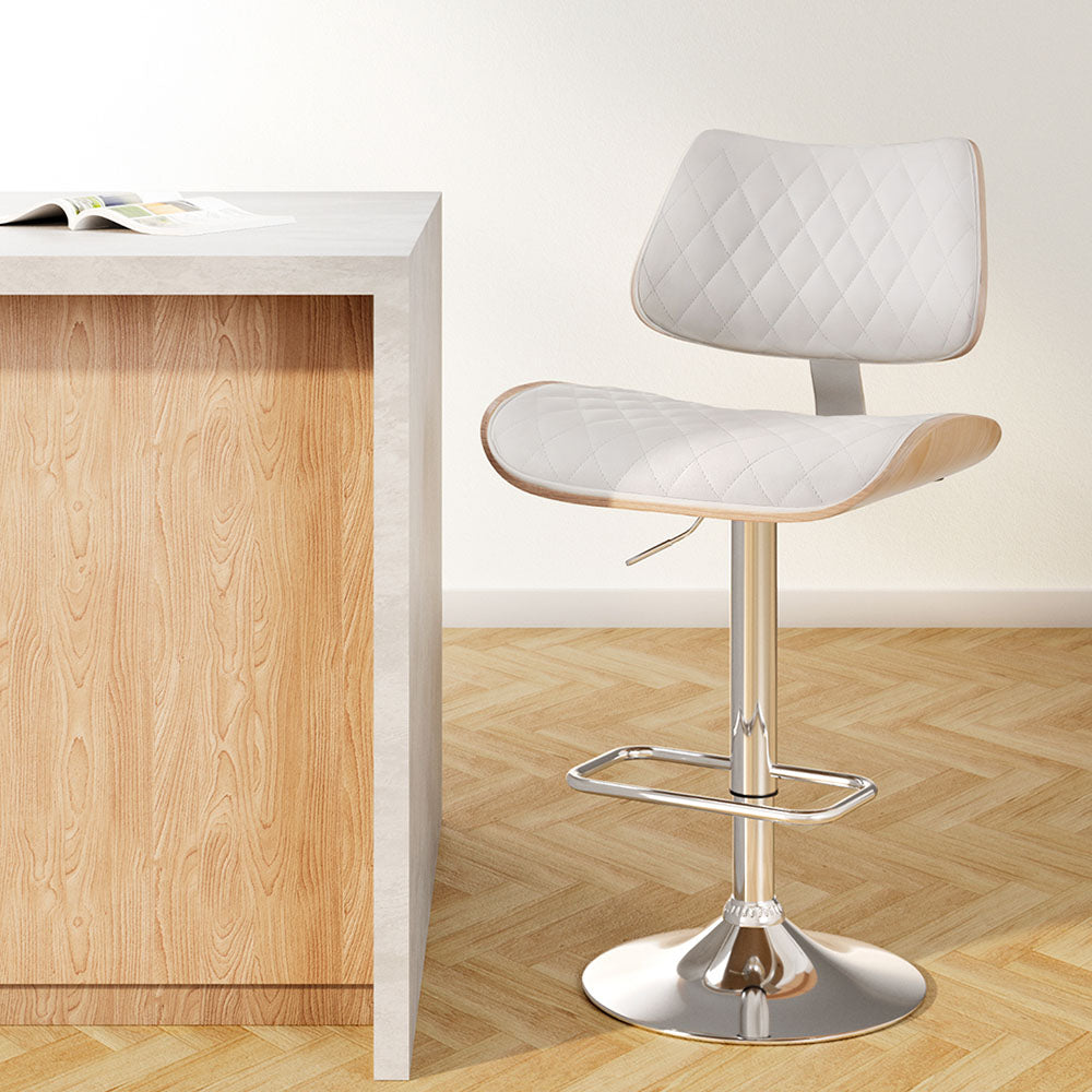 Indigo Leather Dining Chair Adjustable White