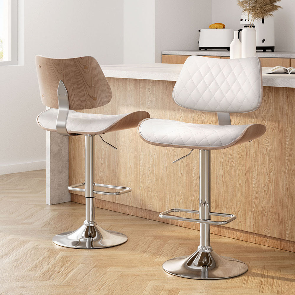 Nico Leather Dining Chair Adjustable (Set of 2) White