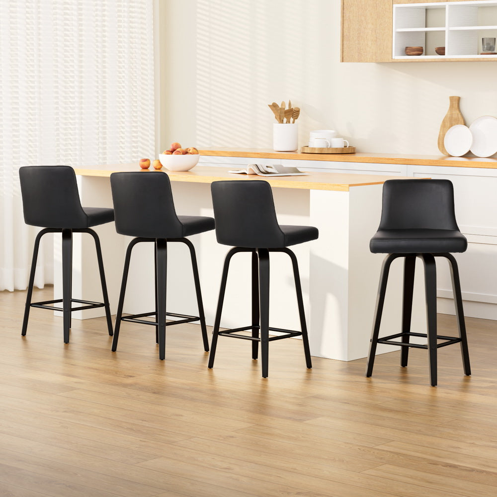 Lutz Leather Bar Stool Swivel (Set of 4)