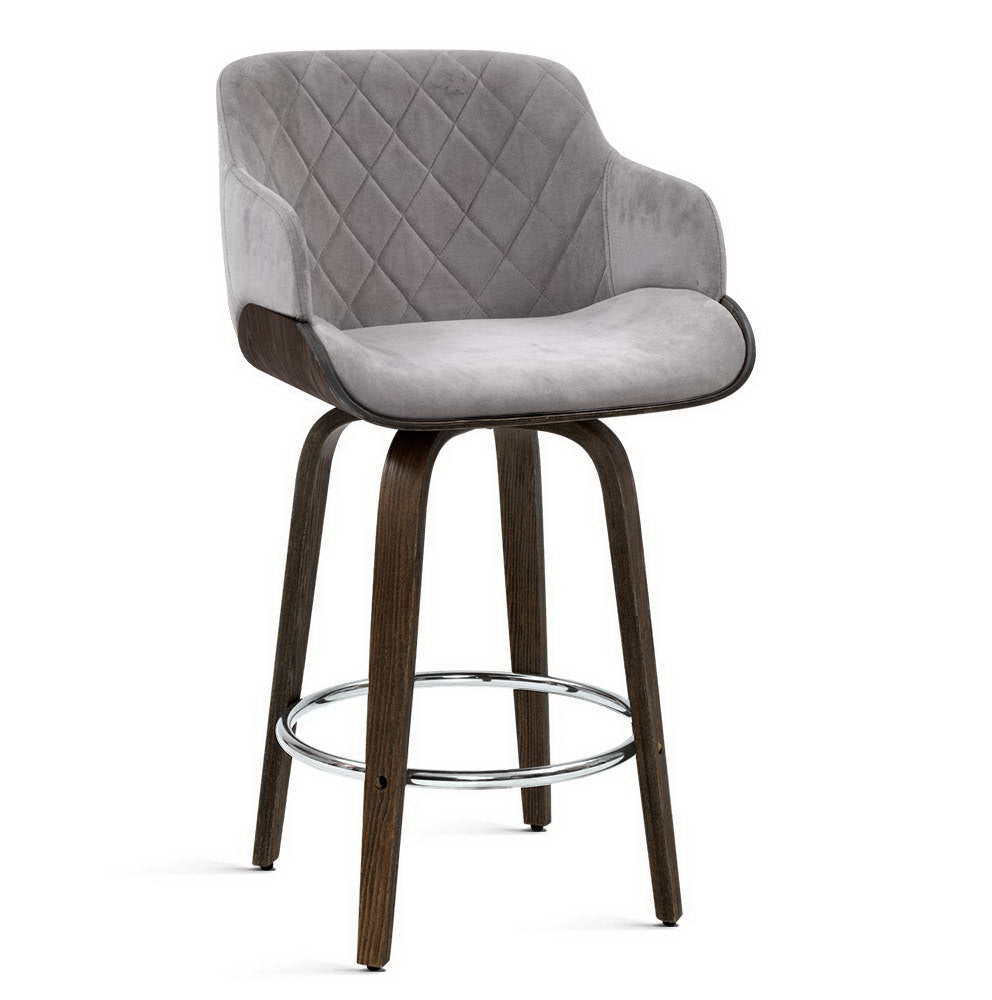 Fraser Velvet Bar Stool Swivel Padded