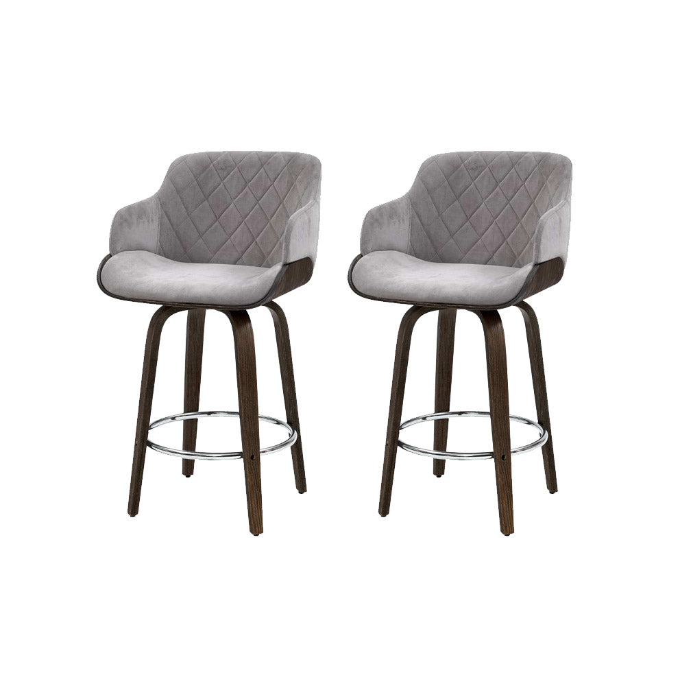 Lawson Velvet Bar Stool Swivel Padded (Set of 2)
