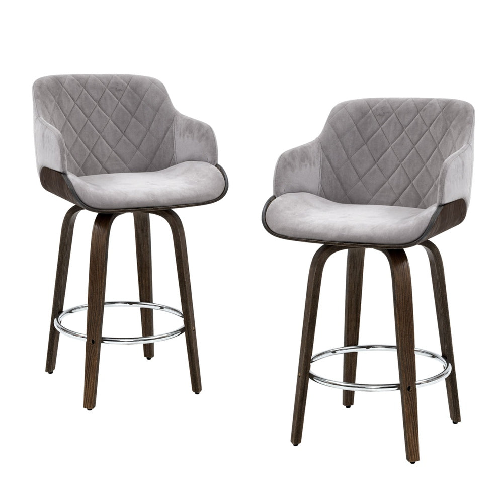 Dexter Velvet Bar Stool Swivel Padded (Set of 4)