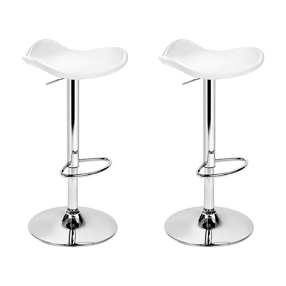 Paxton Leather Bar Stool Adjustable (Set of 2) White