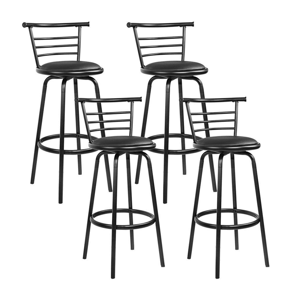 Seth Leather Bar Stool Swivel Padded (Set of 4)