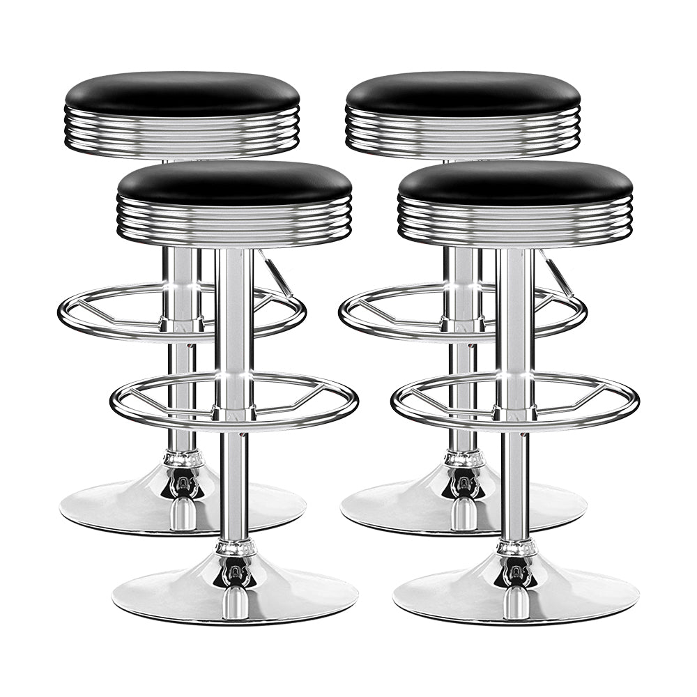 Evie Leather Bar Stool Adjustable Padded (Set of 4)
