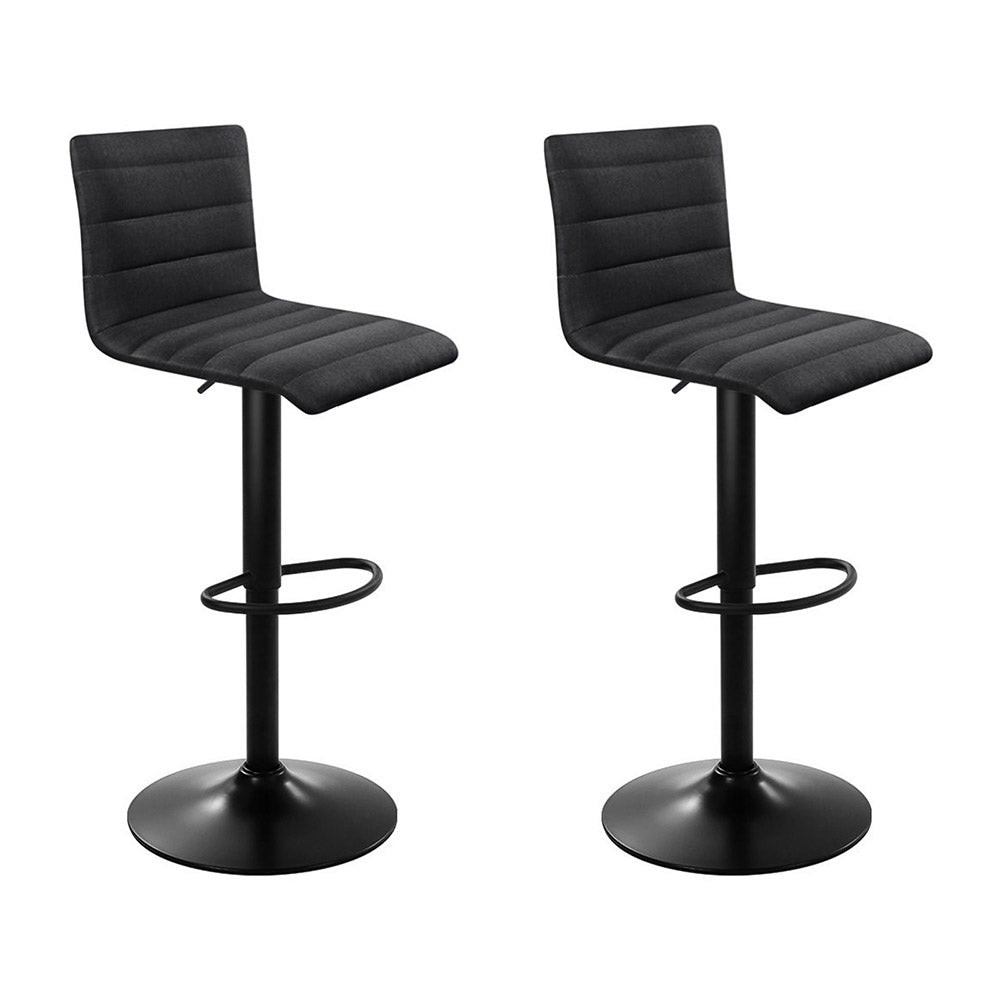 Nico Fabric Bar Stool Adjustable (Set of 2) Black