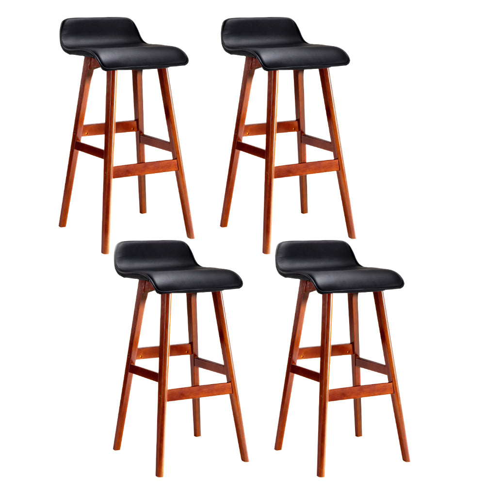 Moss Wooden Bar Stool (Set of 4) Black
