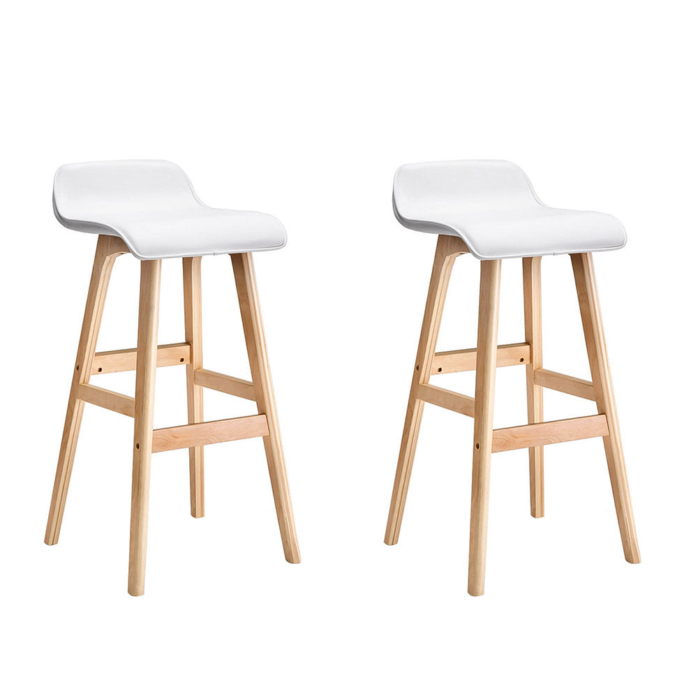 Miles Wooden Bar Stool (Set of 2) White