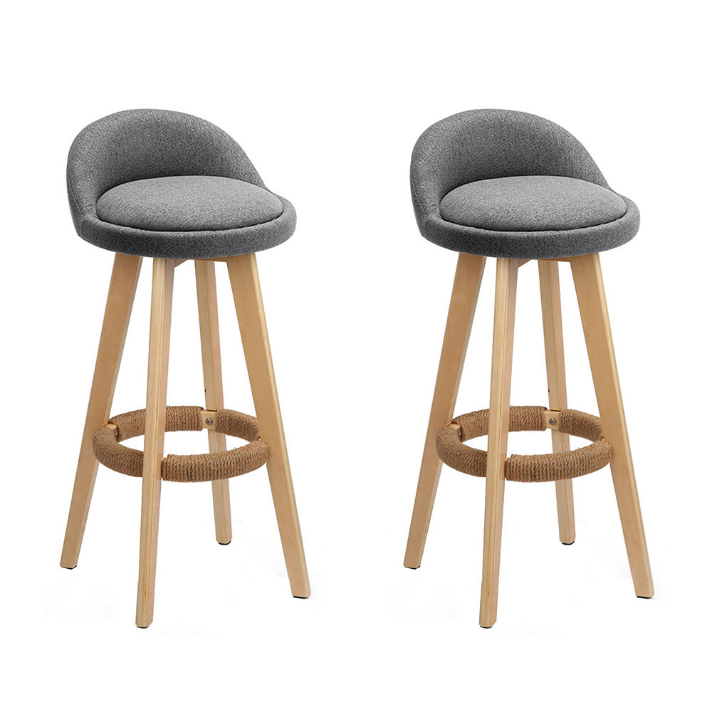 Jack Fabric Bar Stool Padded (Set of 2) Grey
