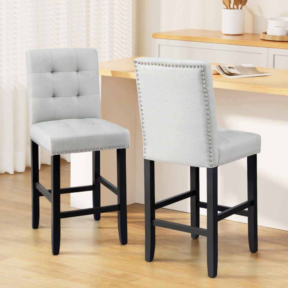 Riley Fabric Counter Stool (Set of 2) Grey