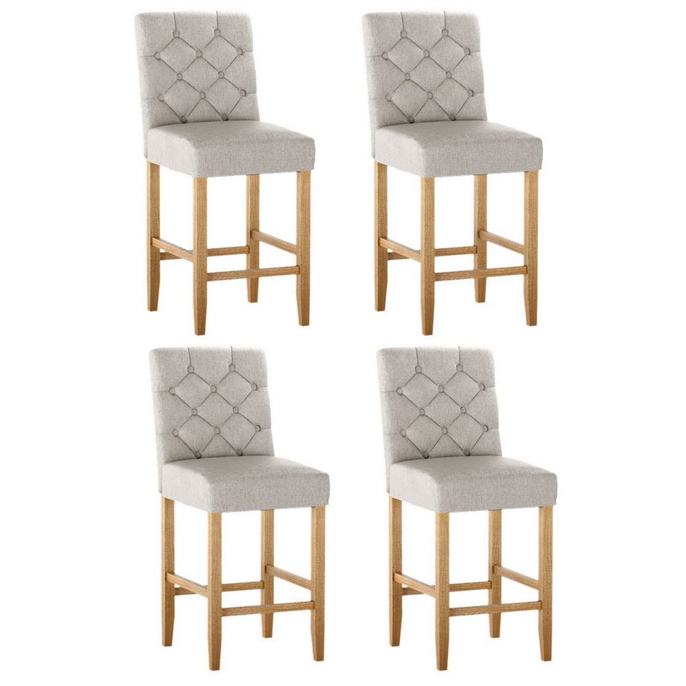 Miles Fabric Bar Stool (Set of 4) Red