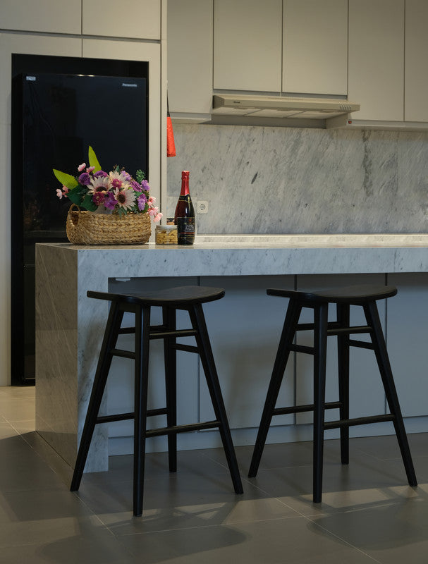 Vic Wooden Counter Stool Black