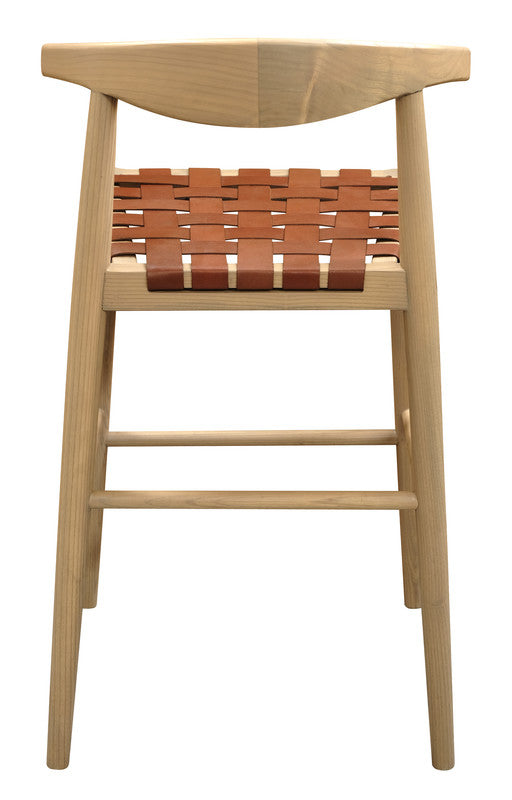 Griffin Leather Bar Stool (Set of 2) Natural