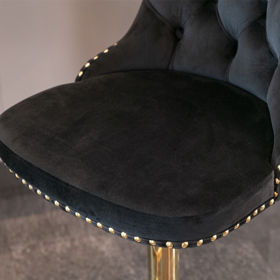 Trent Velvet Bar Table Swivel Adjustable (Set of 2) Black