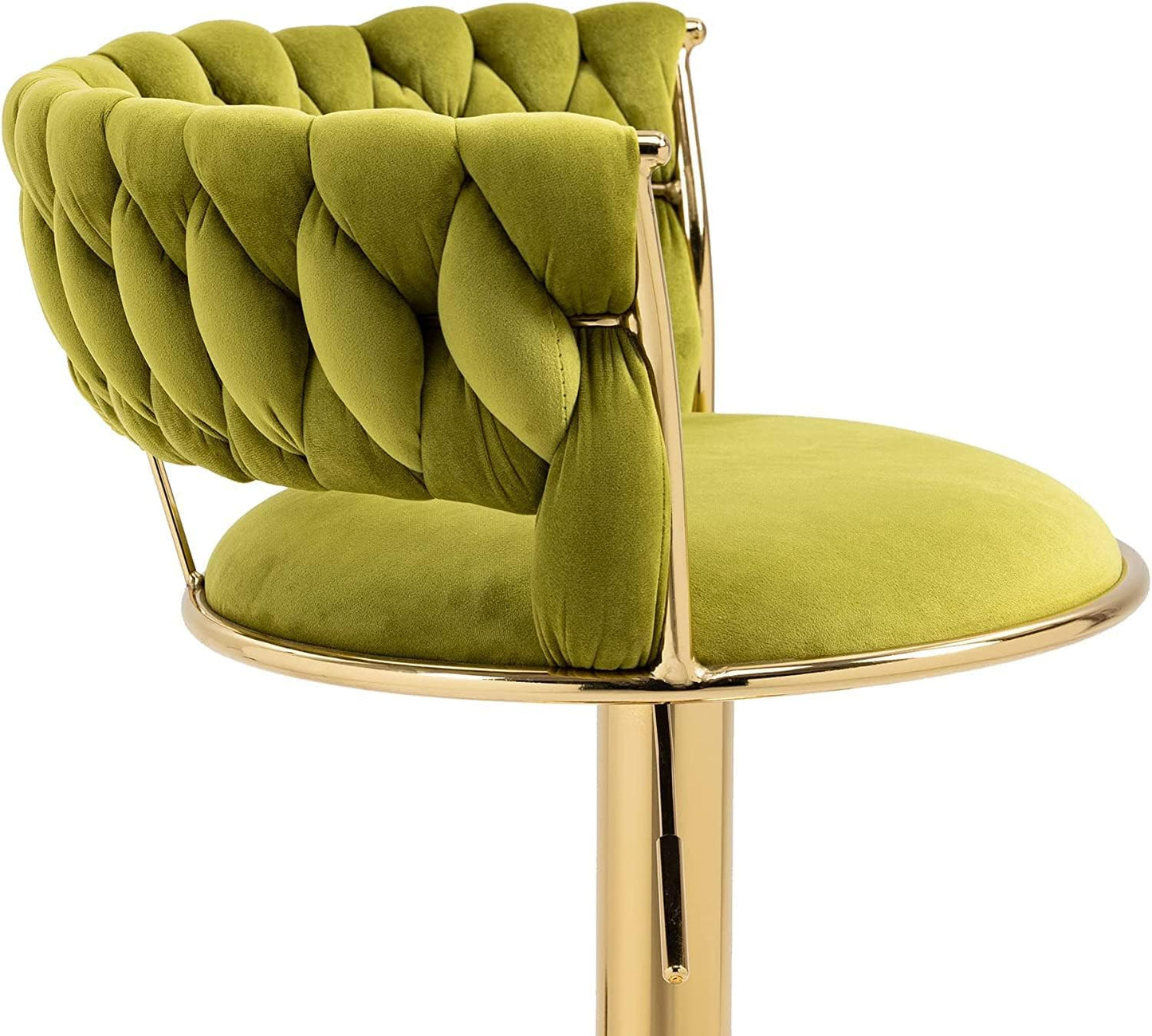 Holden Velvet Bar Table Swivel Adjustable (Set of 2) Green