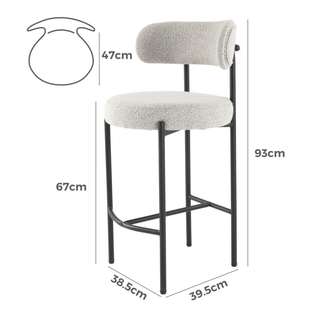 Anton Metal Bar Stool White