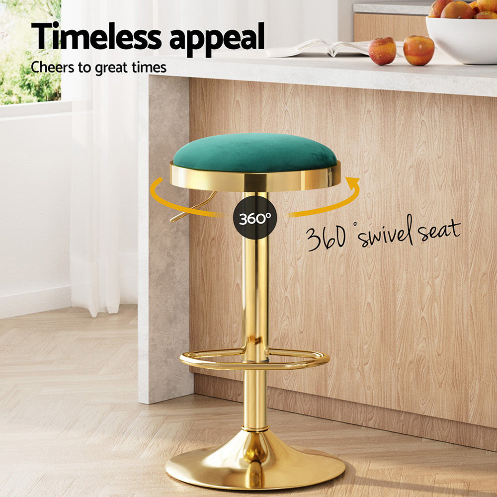 Vesper Velvet Dining Chair Padded (Set of 2) Green