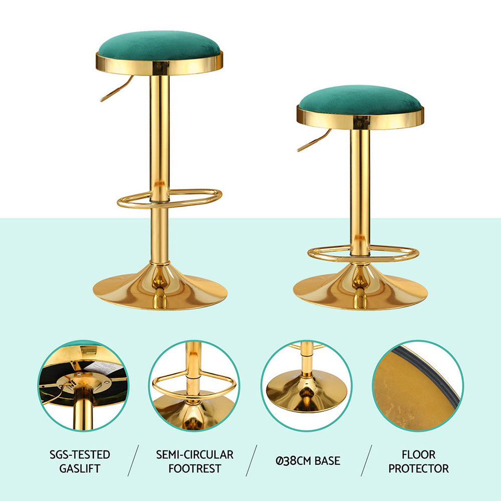 Vesper Velvet Dining Chair Padded (Set of 2) Green