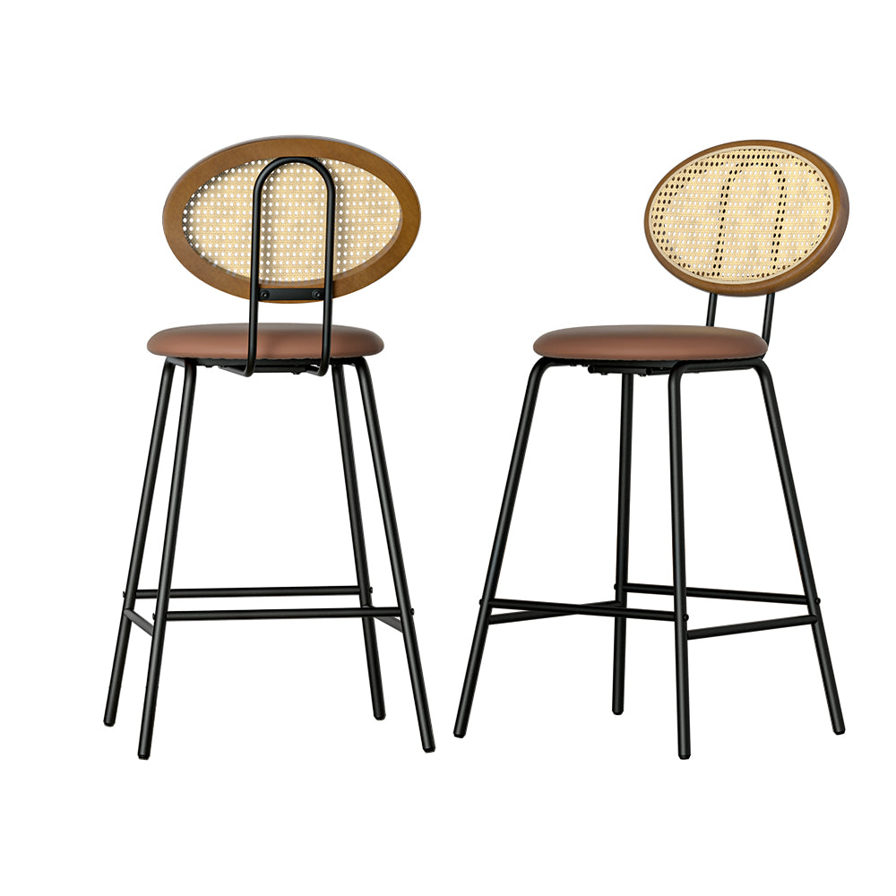 Blake Leather Bar Stool (Set of 2) Brown