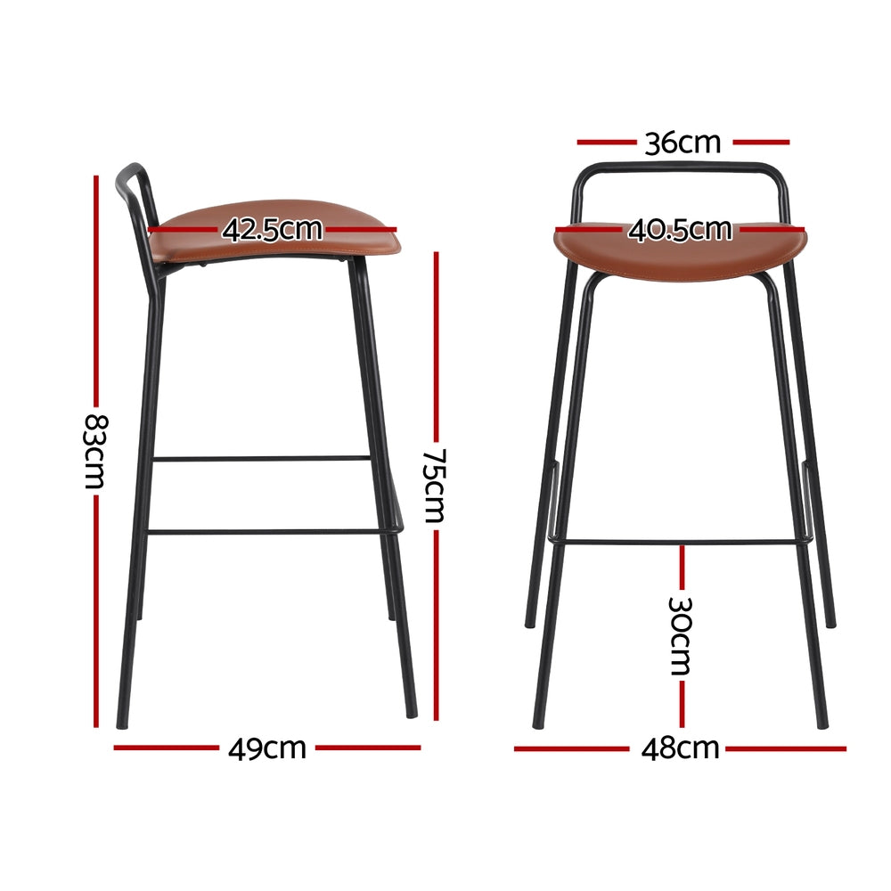 Ferris Metal Counter Stool (Set of 2) Brown