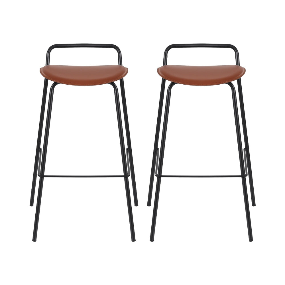 Ferris Metal Counter Stool (Set of 2) Brown