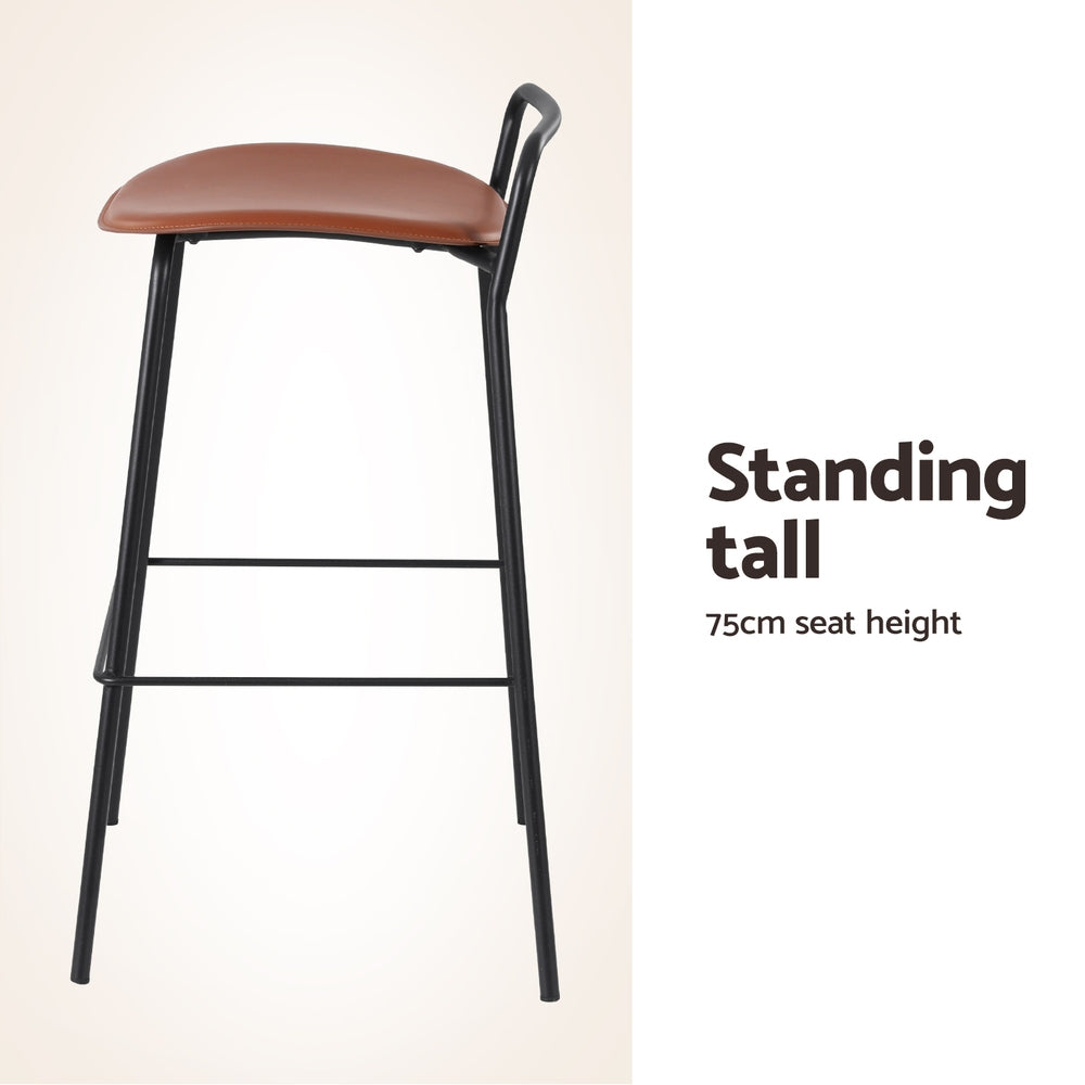 Ferris Metal Counter Stool (Set of 2) Brown
