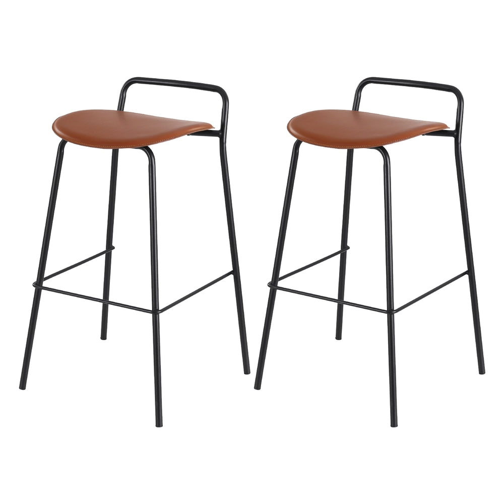 Ferris Metal Counter Stool (Set of 2) Brown