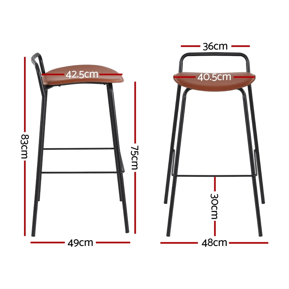 Hayden Metal Counter Stool (Set of 4) Brown
