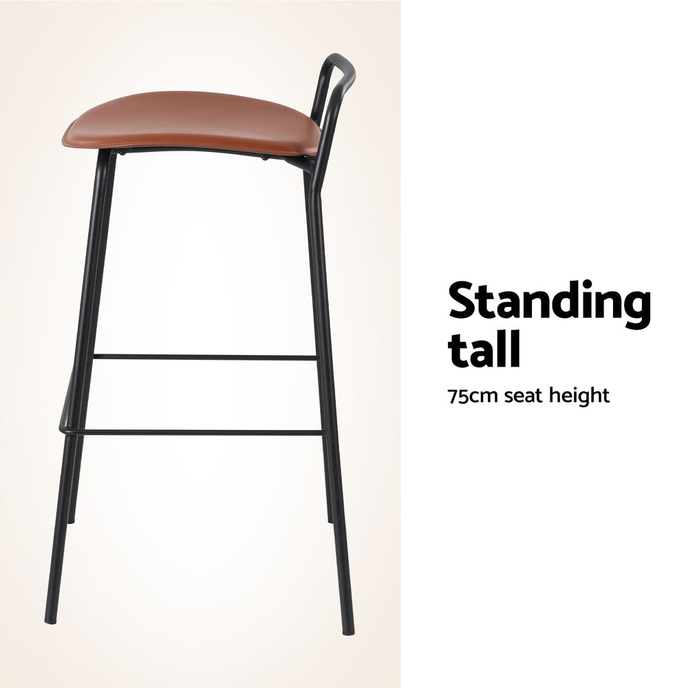 Hayden Metal Counter Stool (Set of 4) Brown
