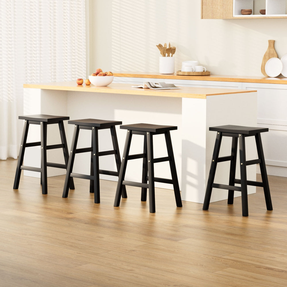 Nolan Wooden Counter Stool (Set of 4) Black