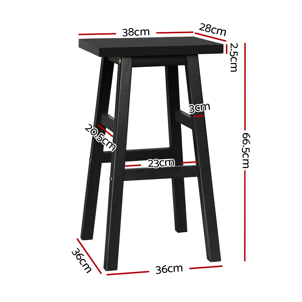Nolan Wooden Counter Stool (Set of 4) Black