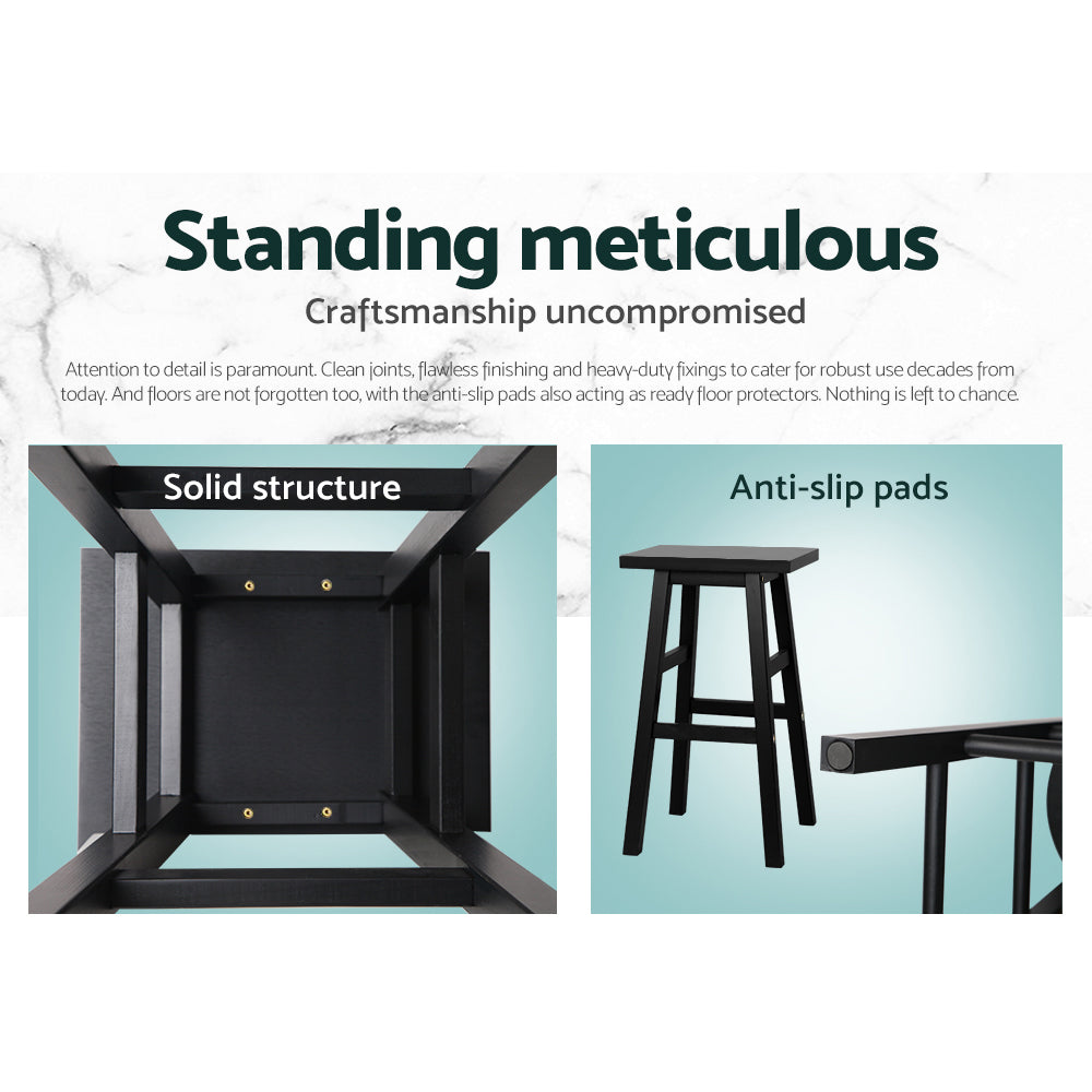 Nolan Wooden Counter Stool (Set of 4) Black