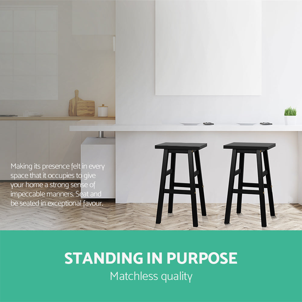 Nolan Wooden Counter Stool (Set of 4) Black