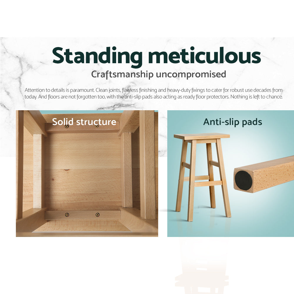 Yannick Wooden Counter Stool (Set of 2) Natural