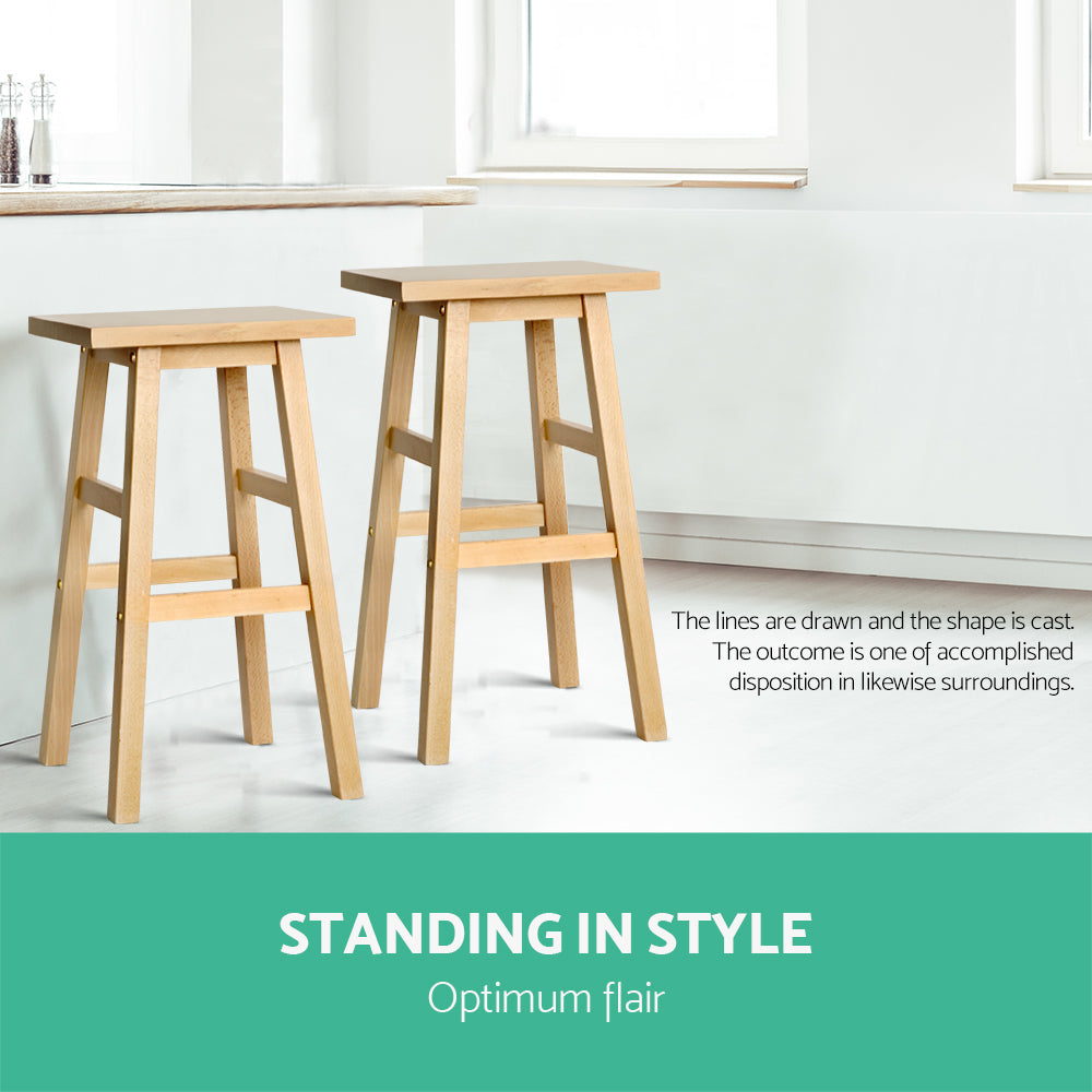 Yannick Wooden Counter Stool (Set of 2) Natural