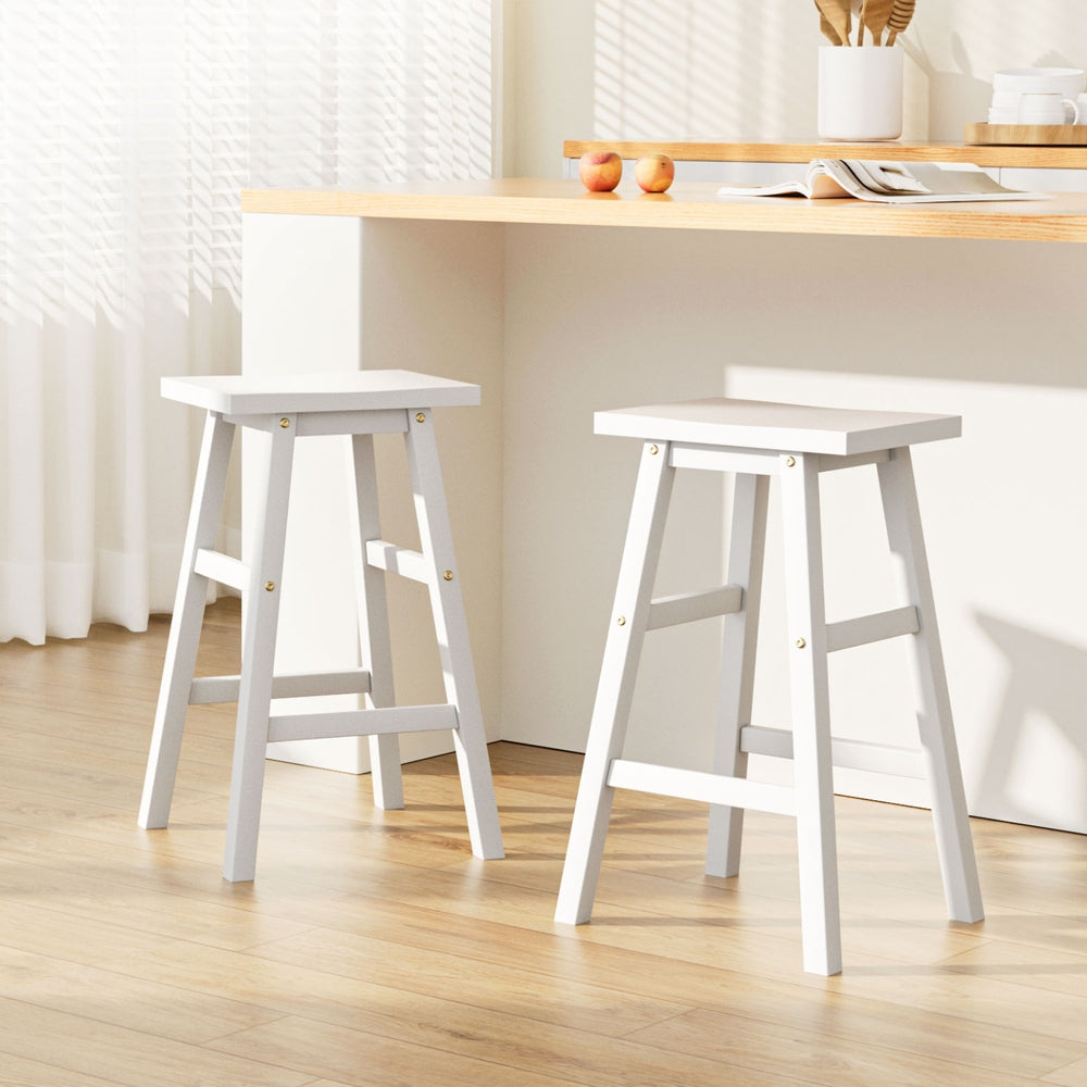 Atlas Wooden Counter Stool (Set of 2) White