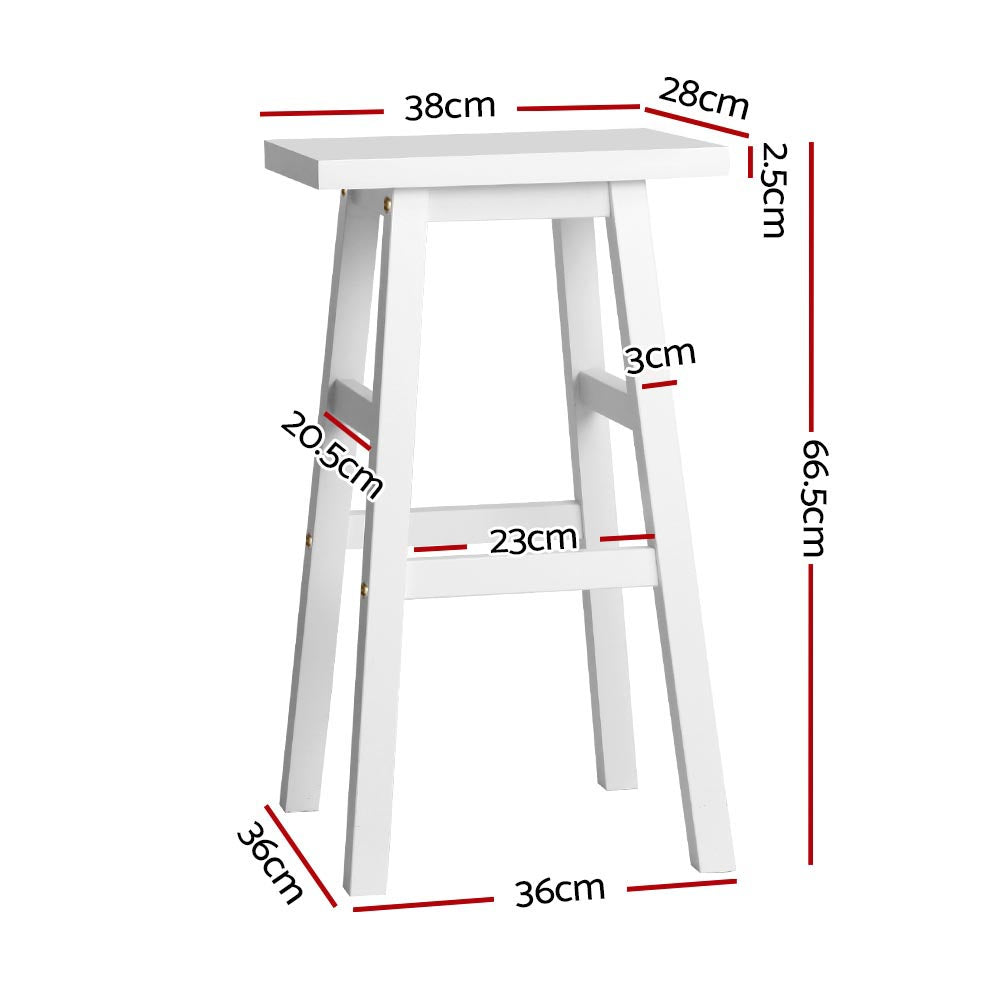 Atlas Wooden Counter Stool (Set of 2) White
