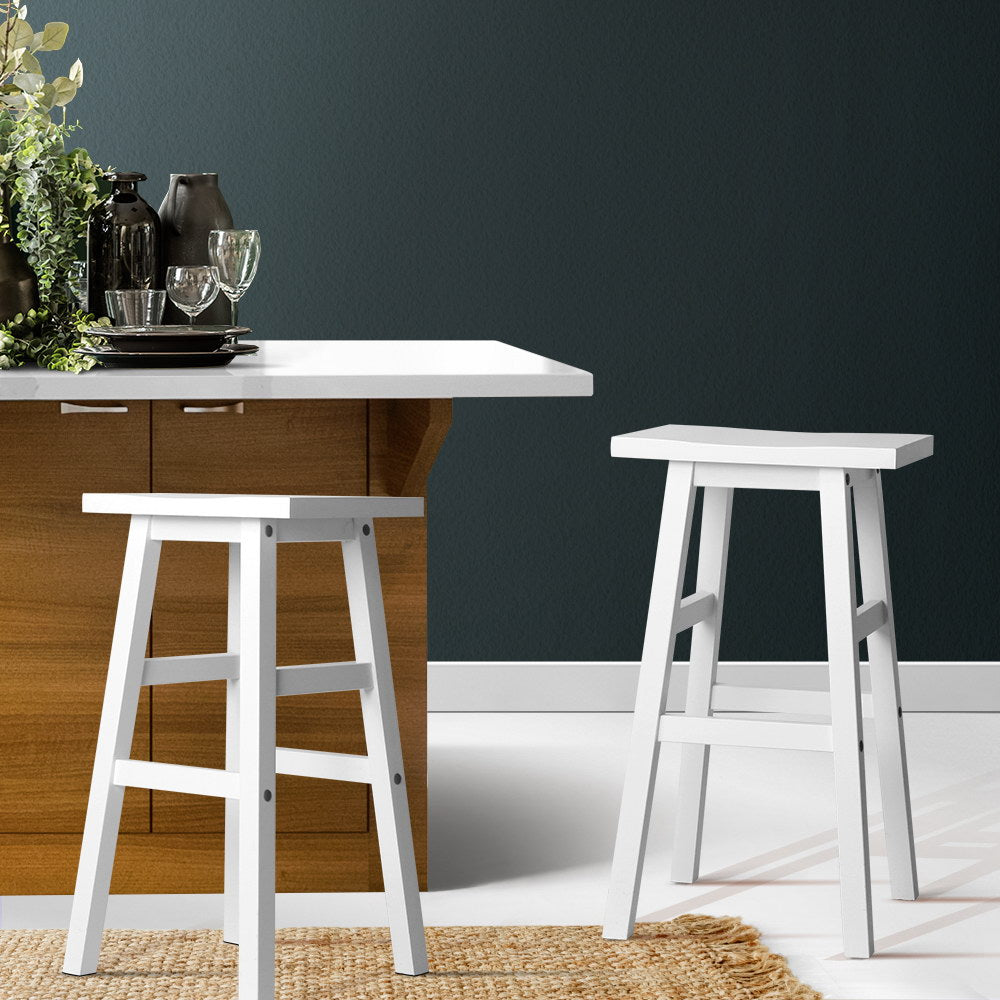 Atlas Wooden Counter Stool (Set of 2) White