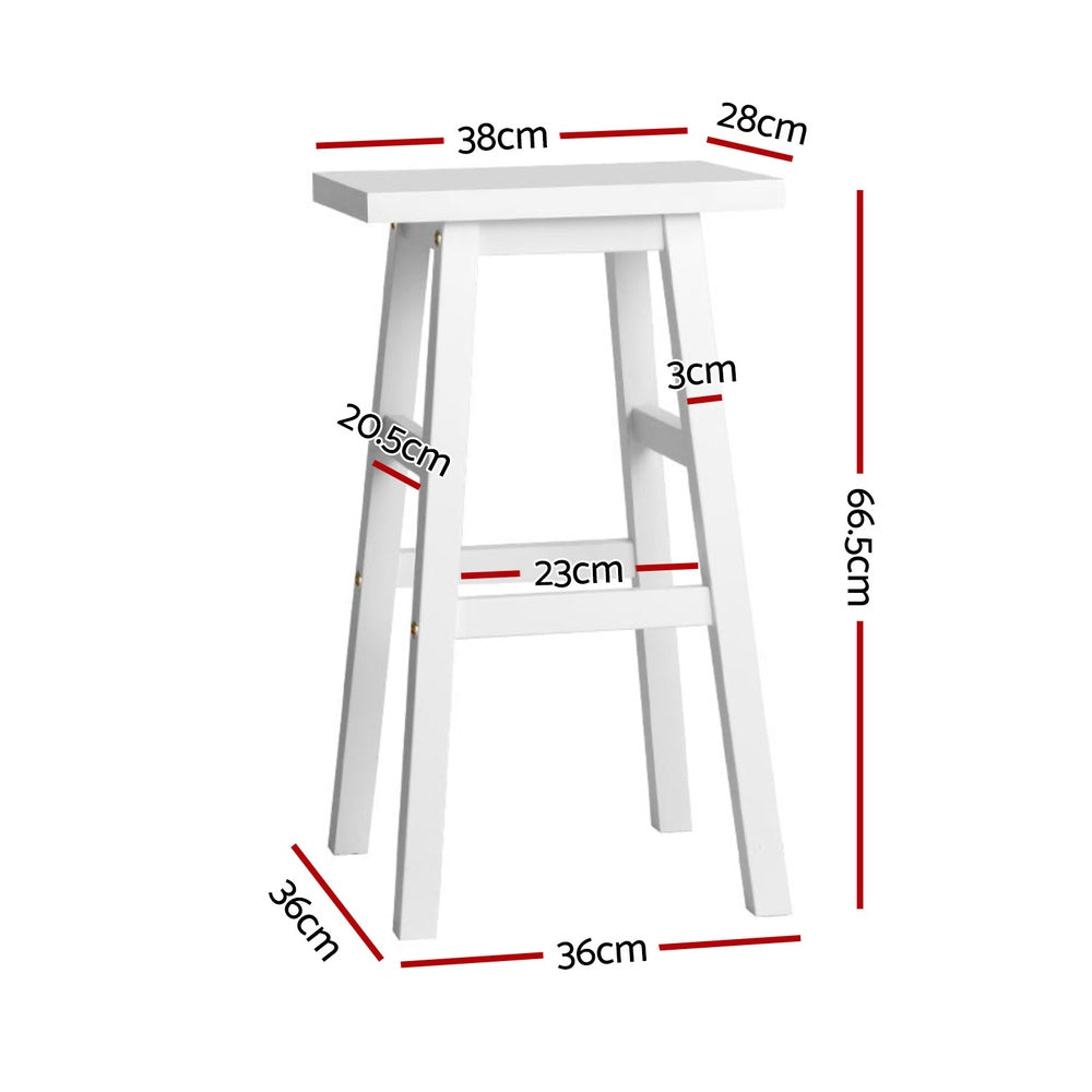 Rex Wooden Bar Stool (Set of 4) White