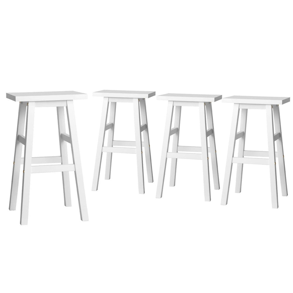 Rex Wooden Bar Stool (Set of 4) White