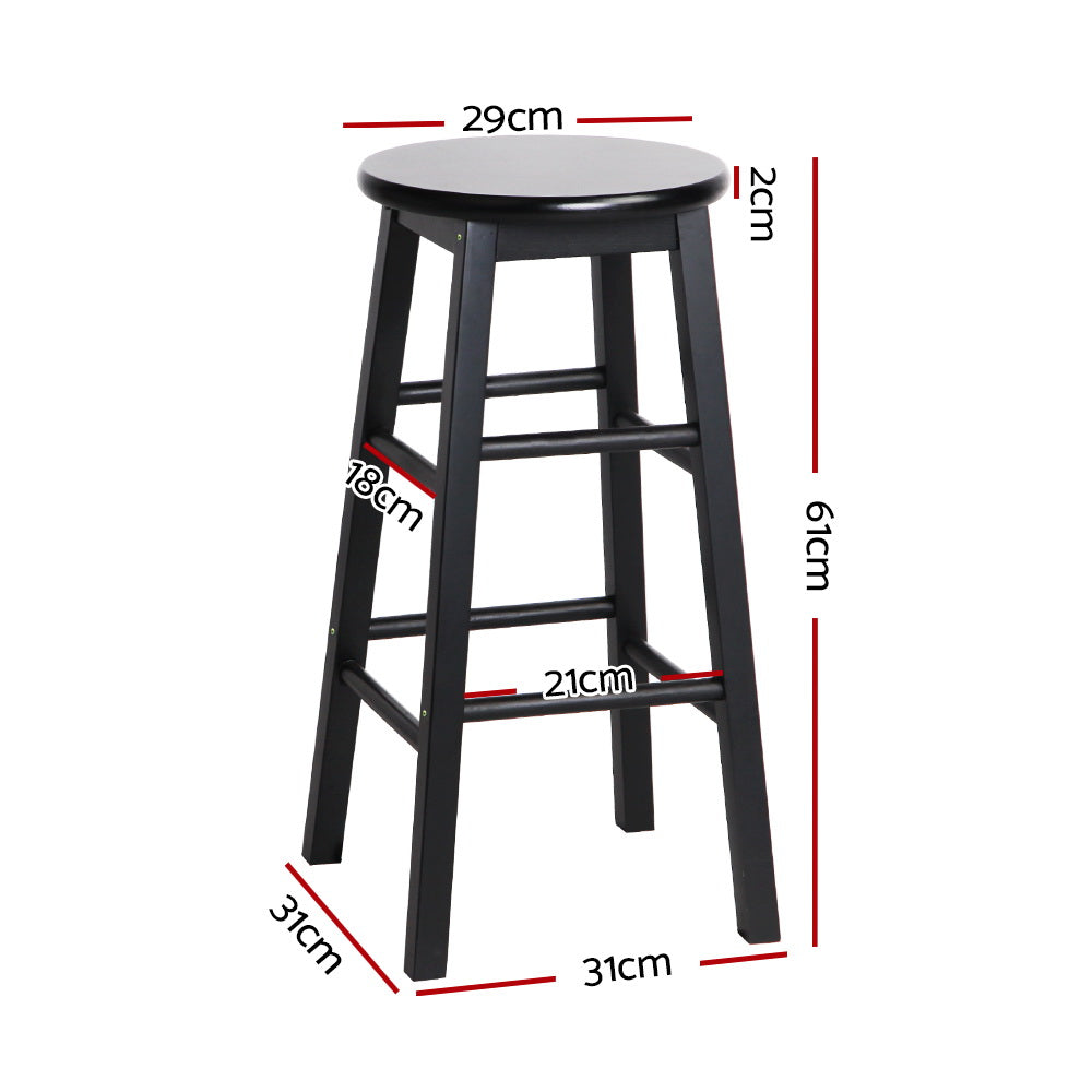 Gage Wooden Bar Stool (Set of 2) Black