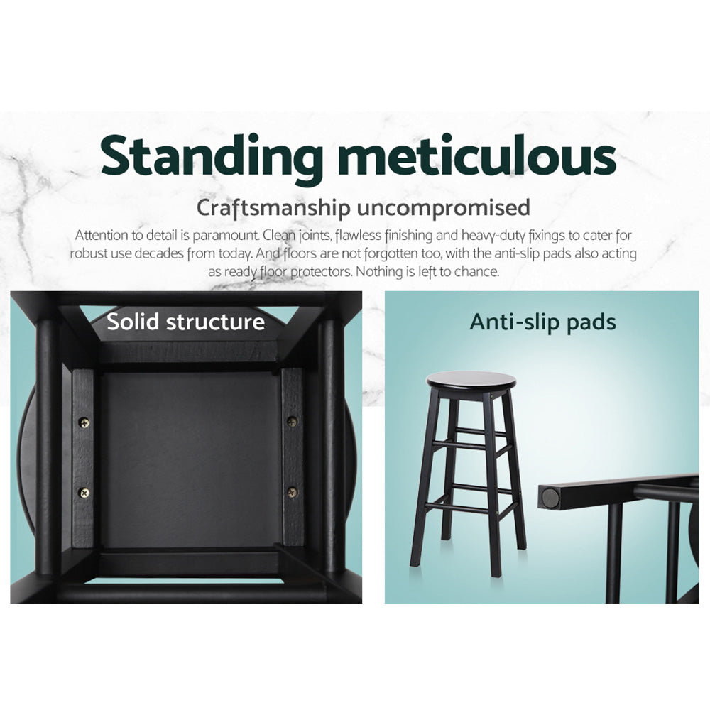 Gage Wooden Bar Stool (Set of 2) Black