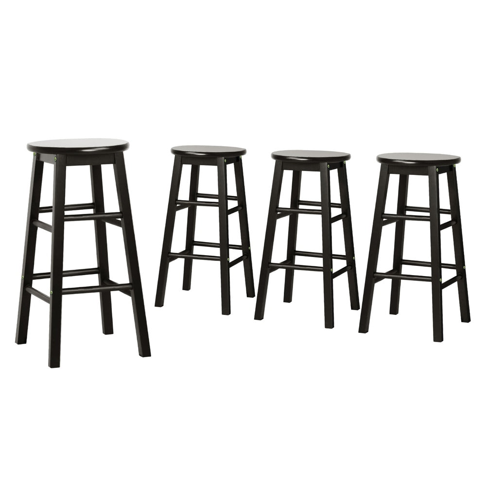 Xavier Wooden Bar Stool (Set of 4) Black